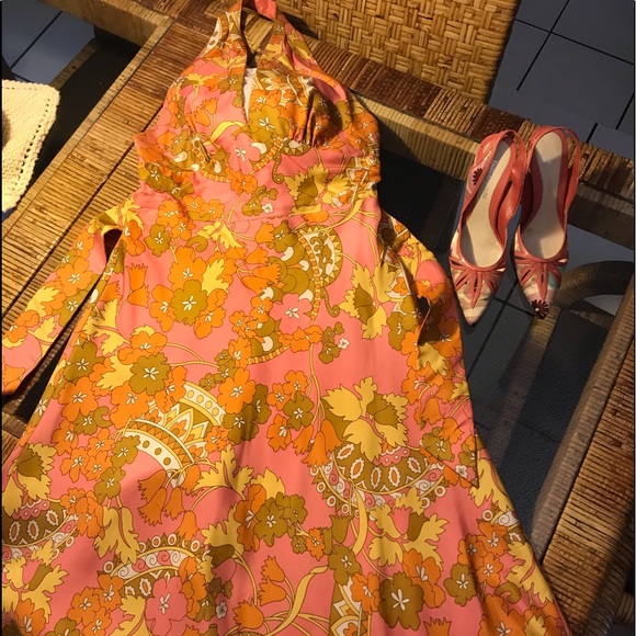 Laundry by Shelli Segal Silk Halter Sun Dress - Picture 3 of 8